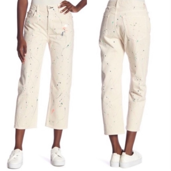 rag & bone | Pants & Jumpsuits | Rag Bone Cream Paint Splatter ...